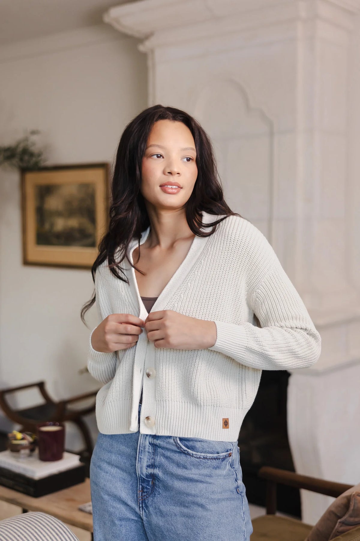 Chunky Knit Women's Cropped Cardigan Main image