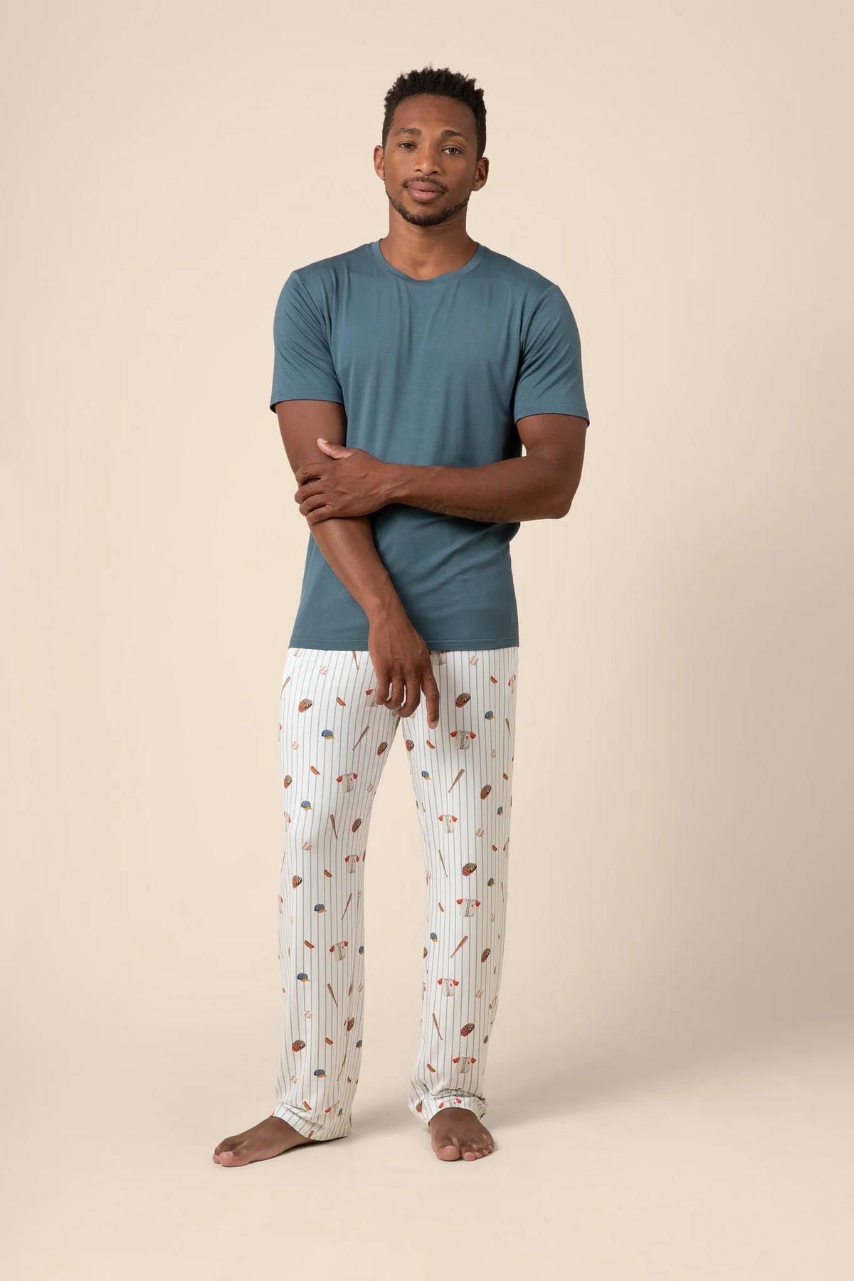 Men's Short Sleeve & Pant PJ Set in Home Run Main image