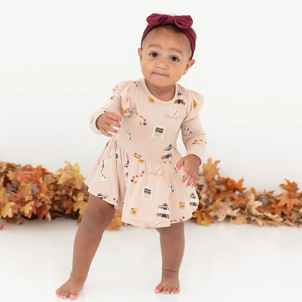 Long Sleeve Twirl Bodysuit Dress