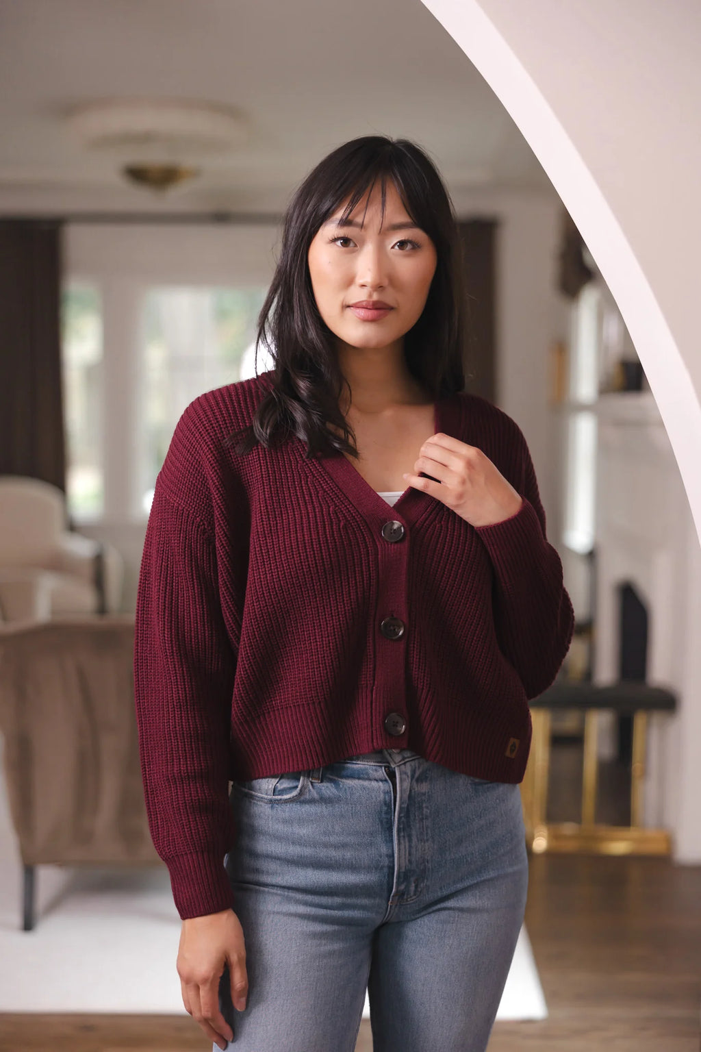 Chunky Knit Women's Cropped Cardigan