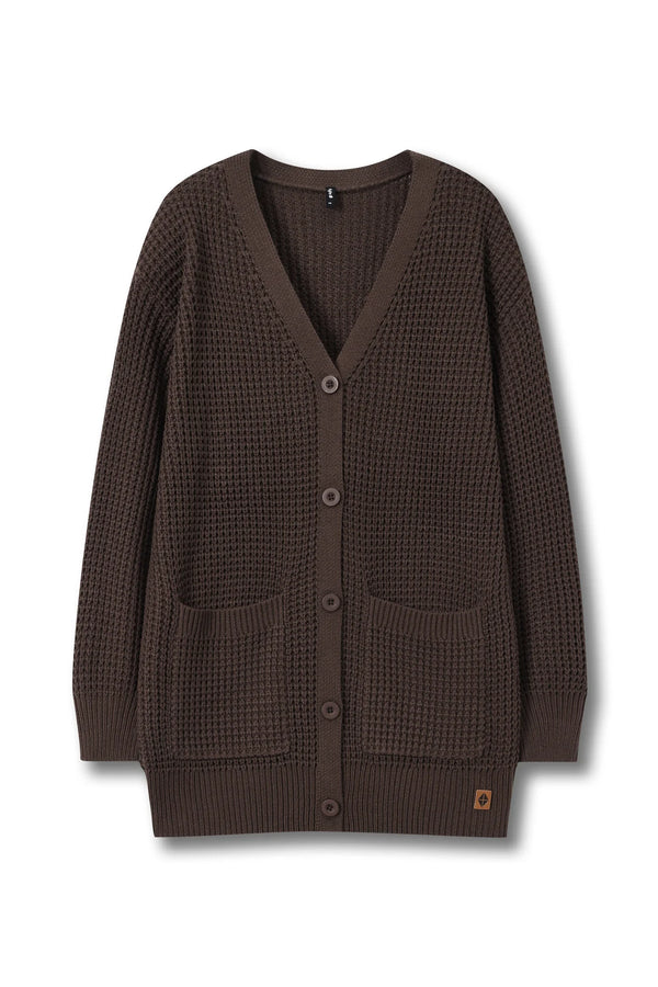 Chunky Knit Women's Waffle Cardigan