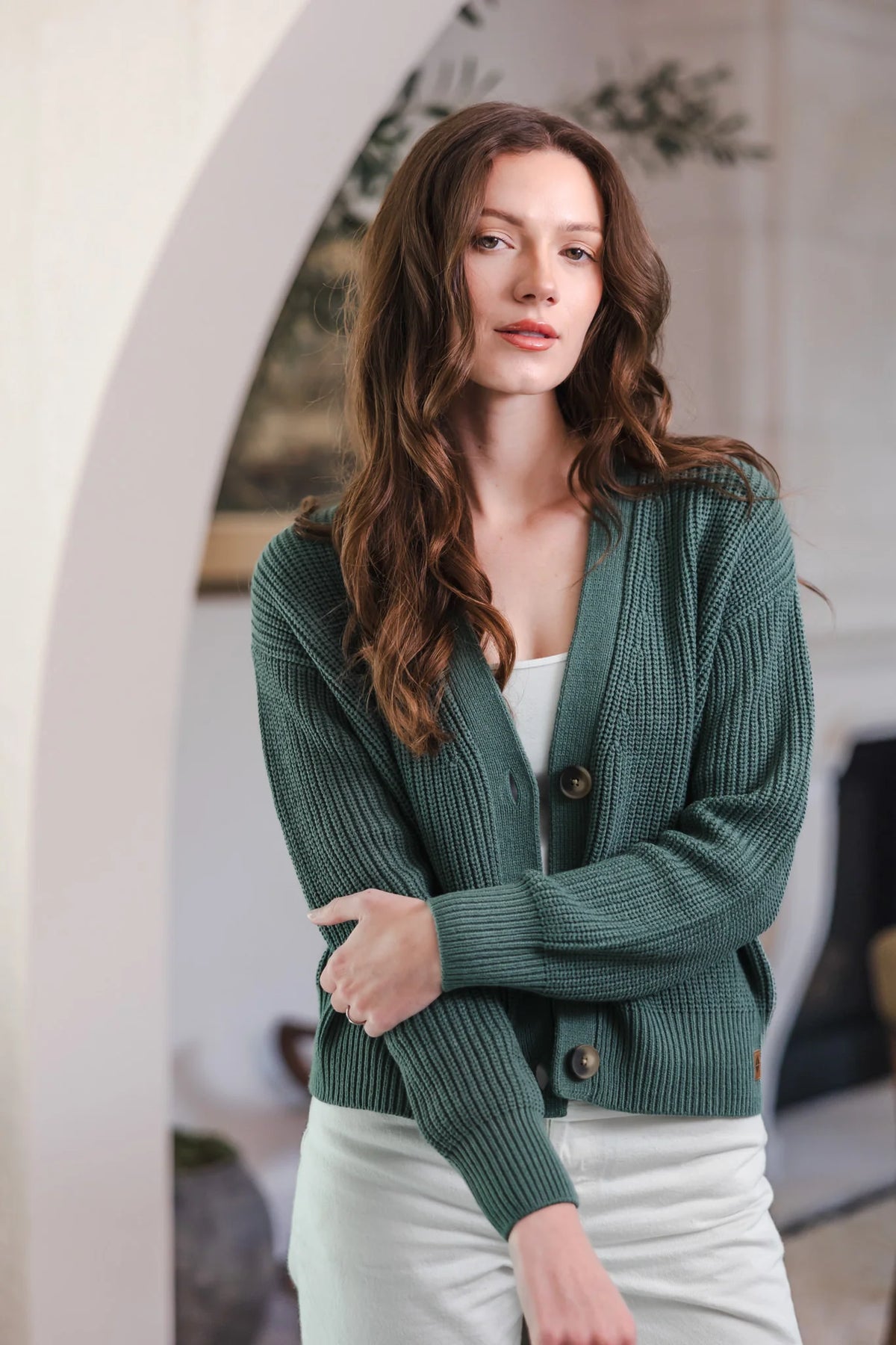 Chunky Knit Women's Cropped Cardigan