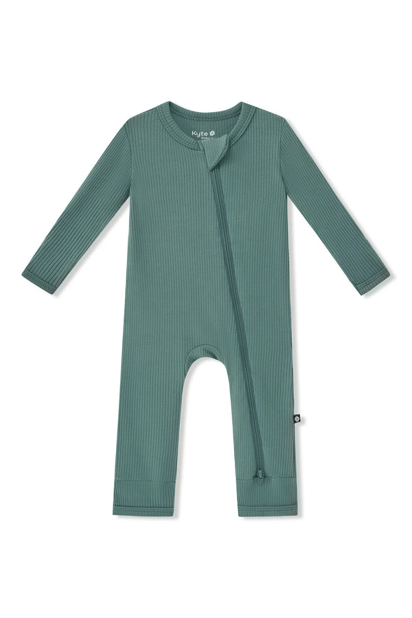 Ribbed Zipper Romper
