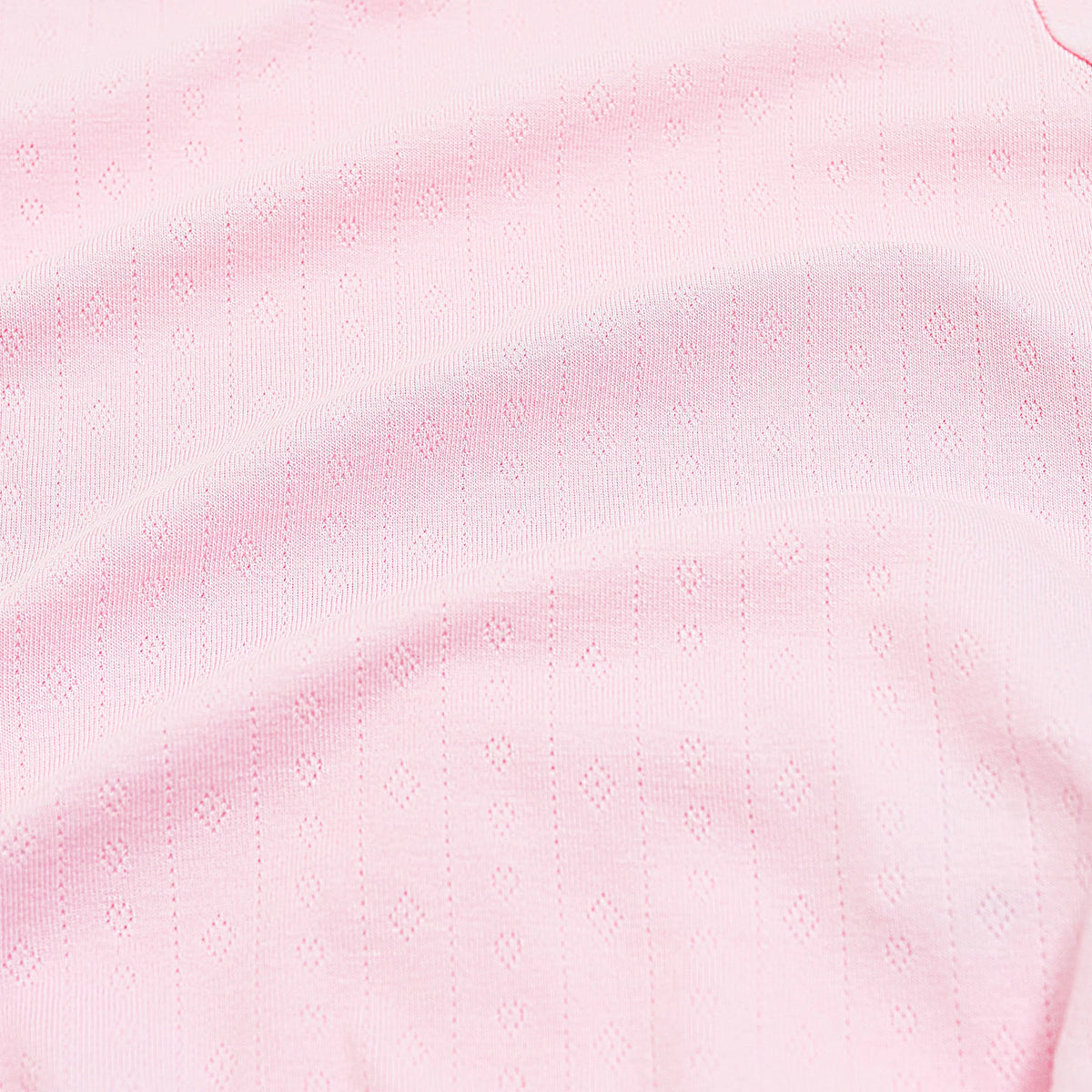 Pointelle Zippered Footie in Sakura
