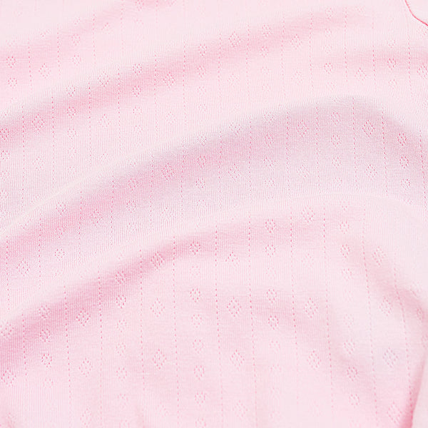Pointelle Zippered Footie in Sakura