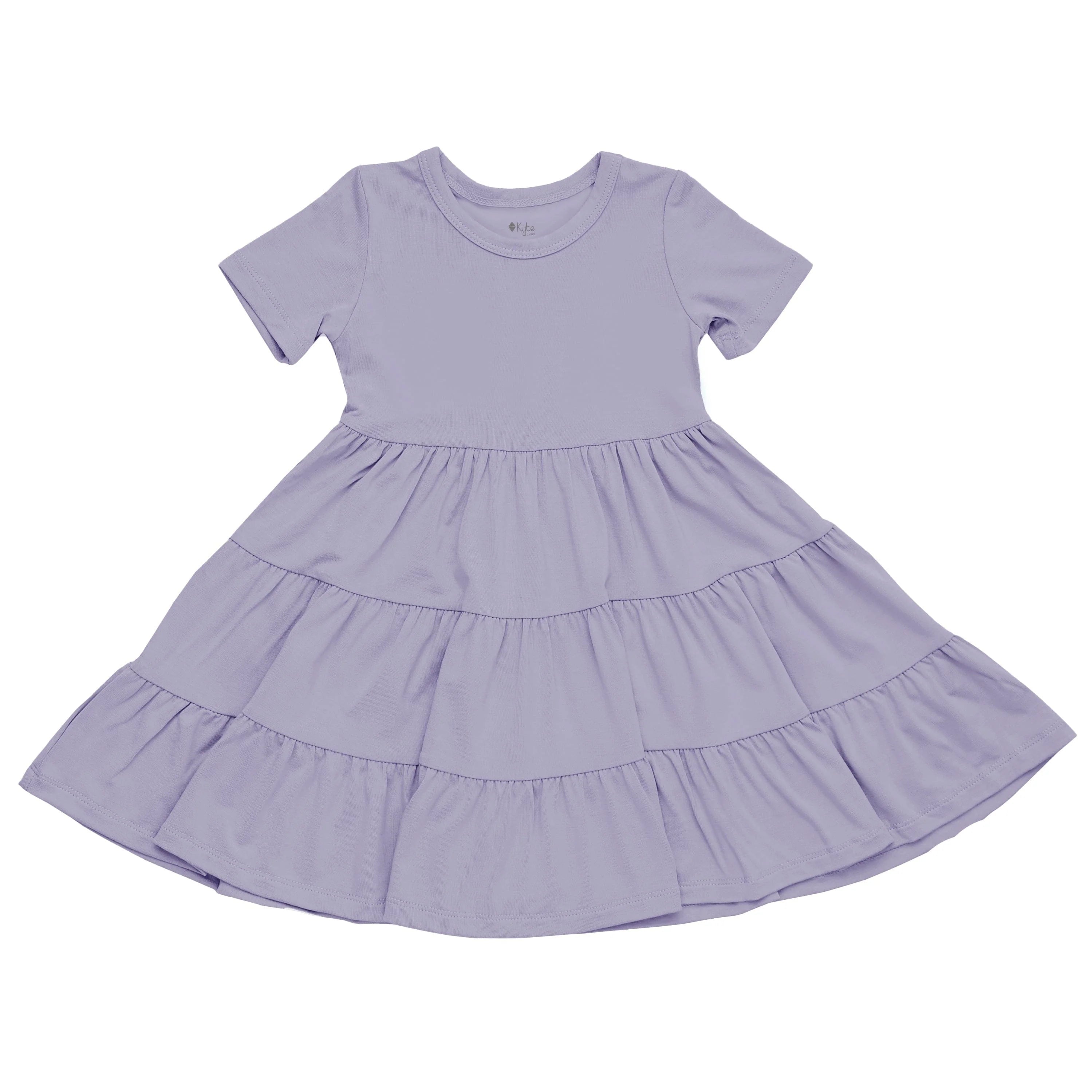 Short Sleeve Tiered Dress in Taro Secondary image