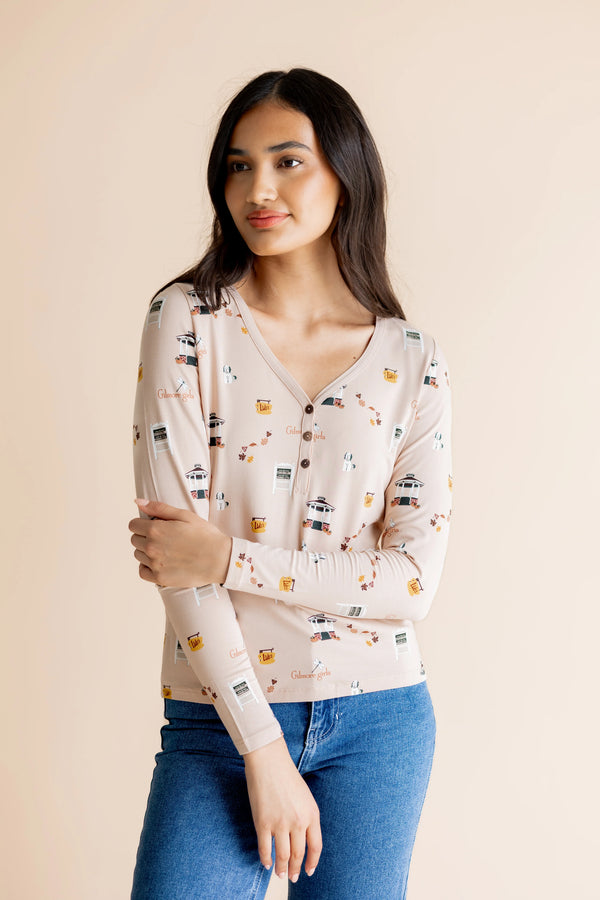 Women's Long Sleeve Henley Tee