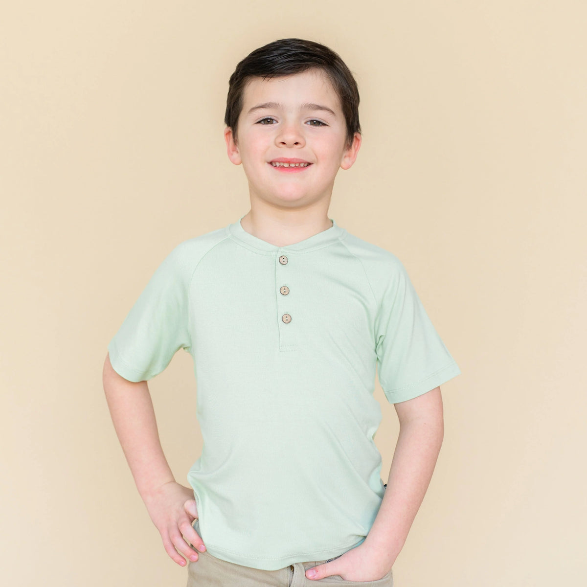 Short Sleeve Toddler Henley Tee