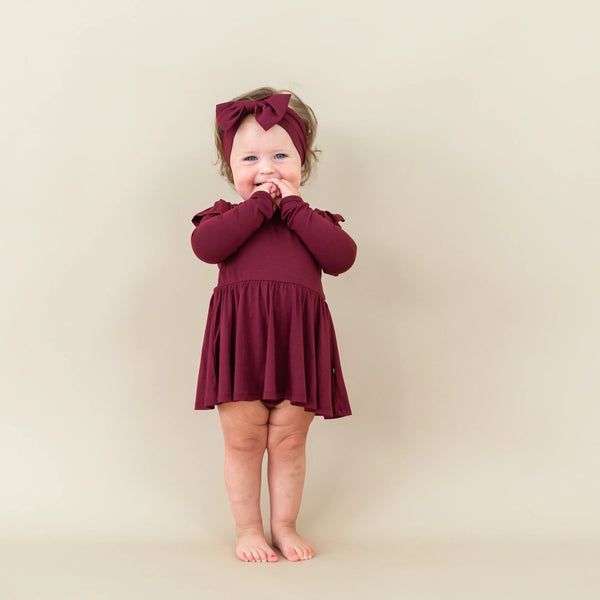 Long Sleeve Twirl Bodysuit Dress
