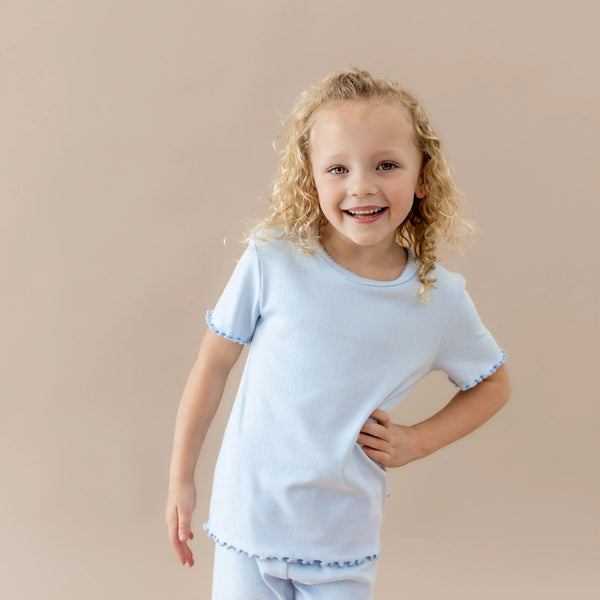 Pointelle Short Sleeve Set