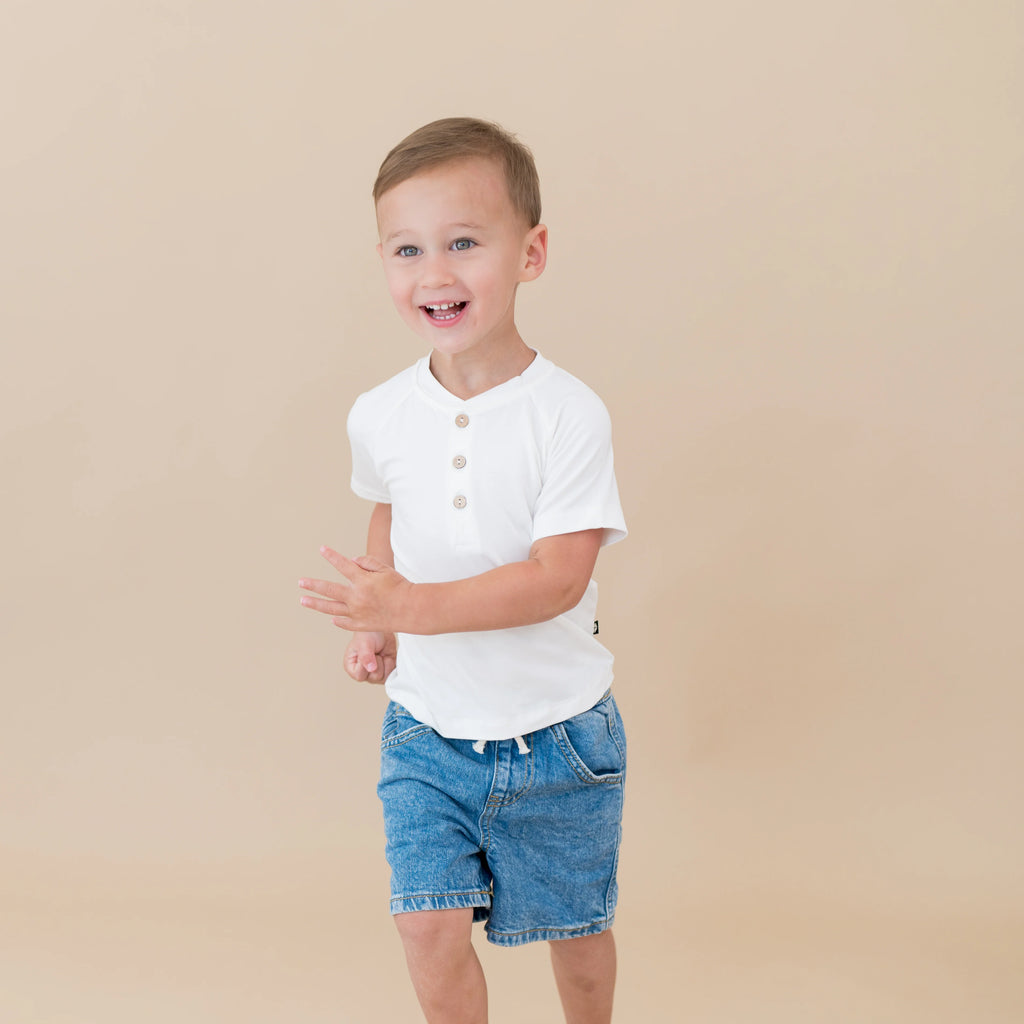 Short Sleeve Toddler Henley Tee