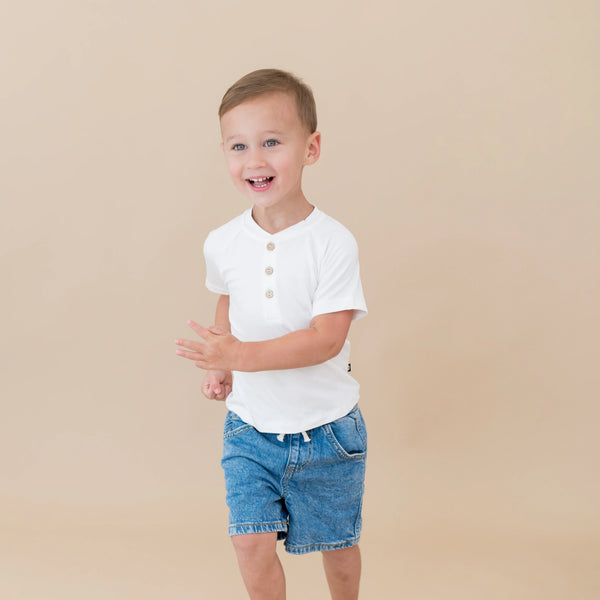 Short Sleeve Toddler Henley Tee