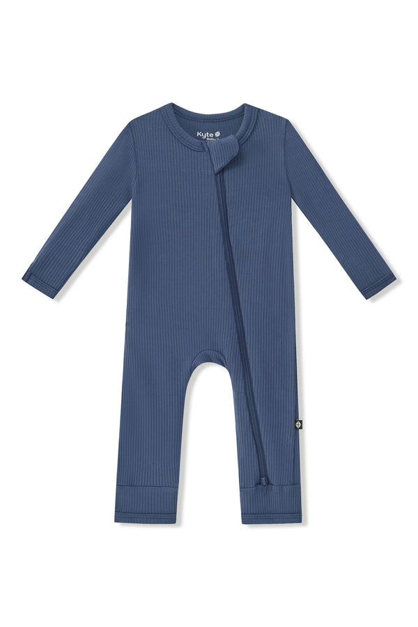 Ribbed Zipper Romper
