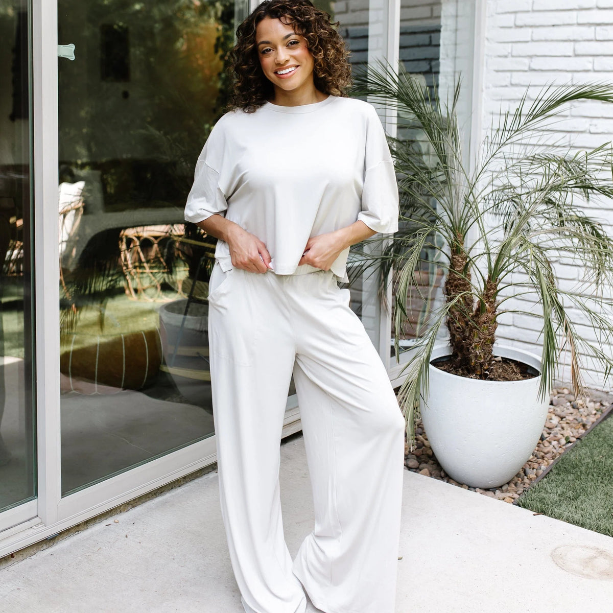Women's Wide Leg Pant Set