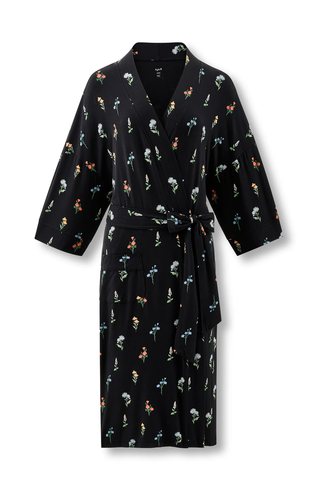 Women’s Kimono Robe in Midnight Wildflower