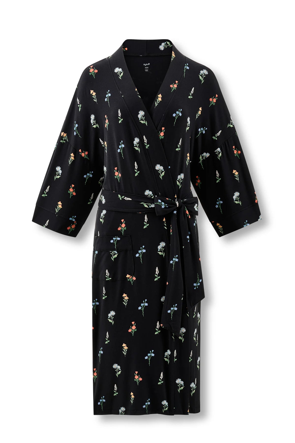 Women’s Kimono Robe in Midnight Wildflower