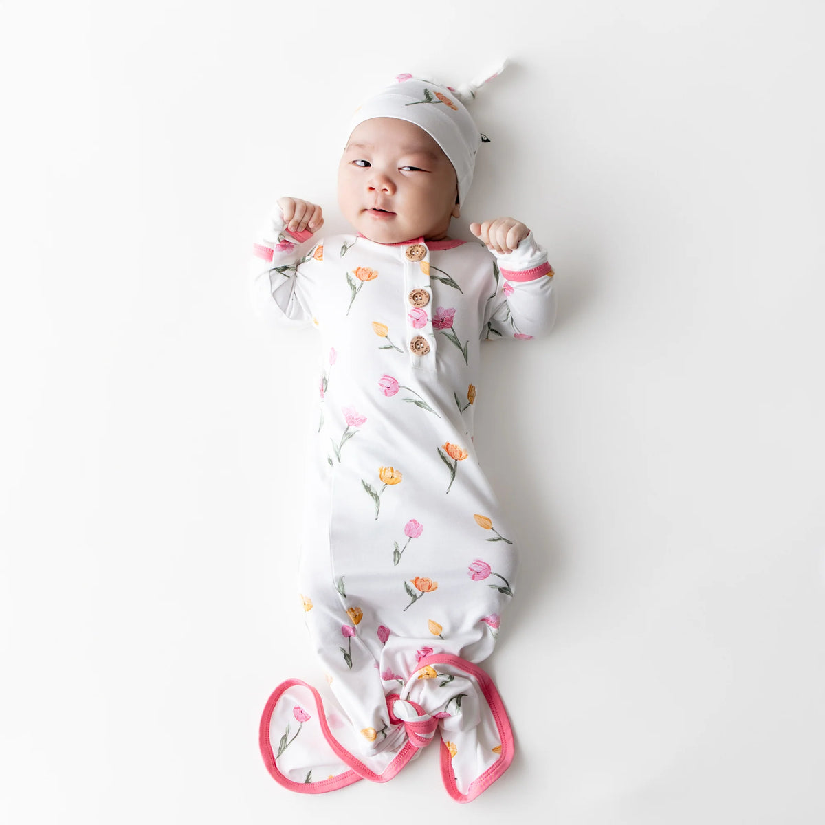 Knotted Day Gown with Hat Set