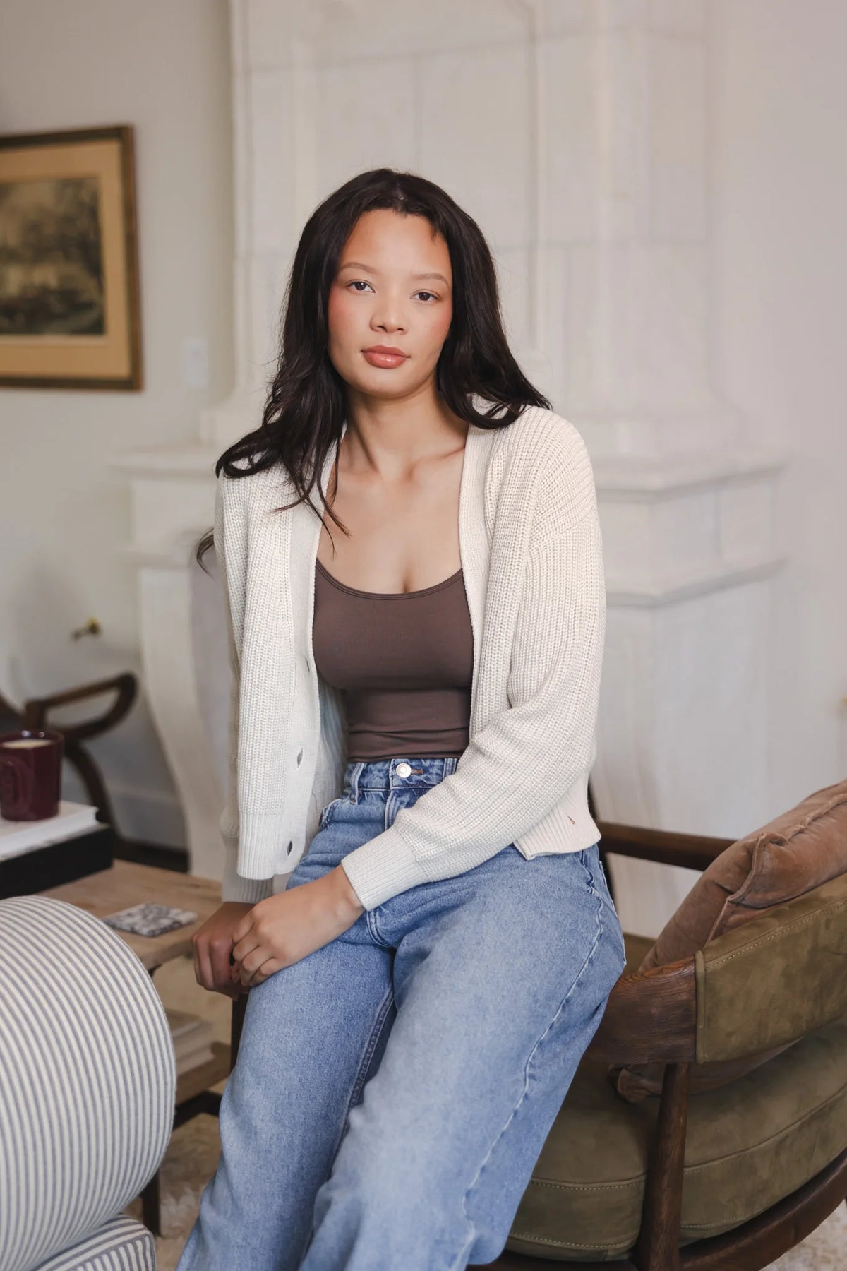 Chunky Knit Women's Cropped Cardigan