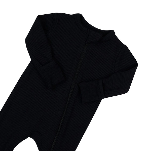 Ribbed Zipper Romper