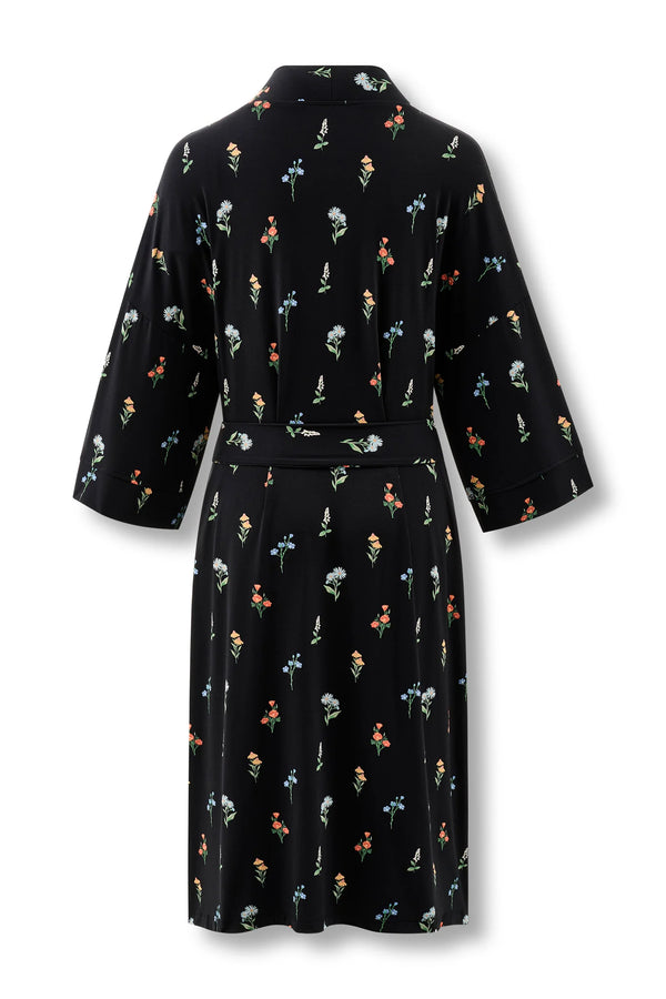 Women’s Kimono Robe in Midnight Wildflower