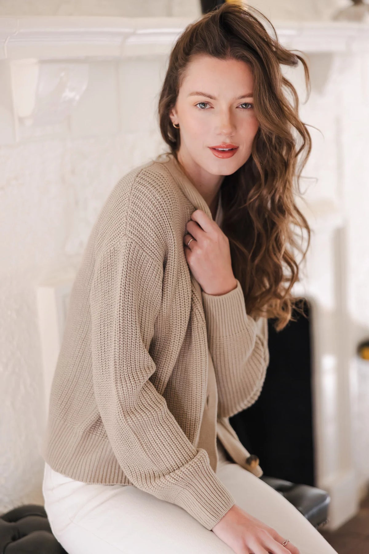 Chunky Knit Women's Cropped Cardigan