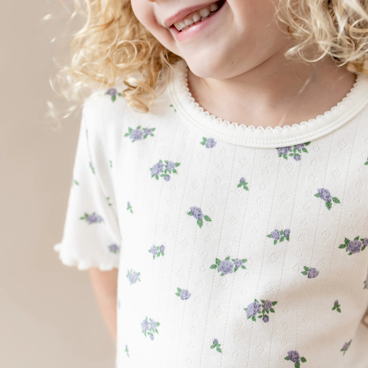 Pointelle Short Sleeve Set