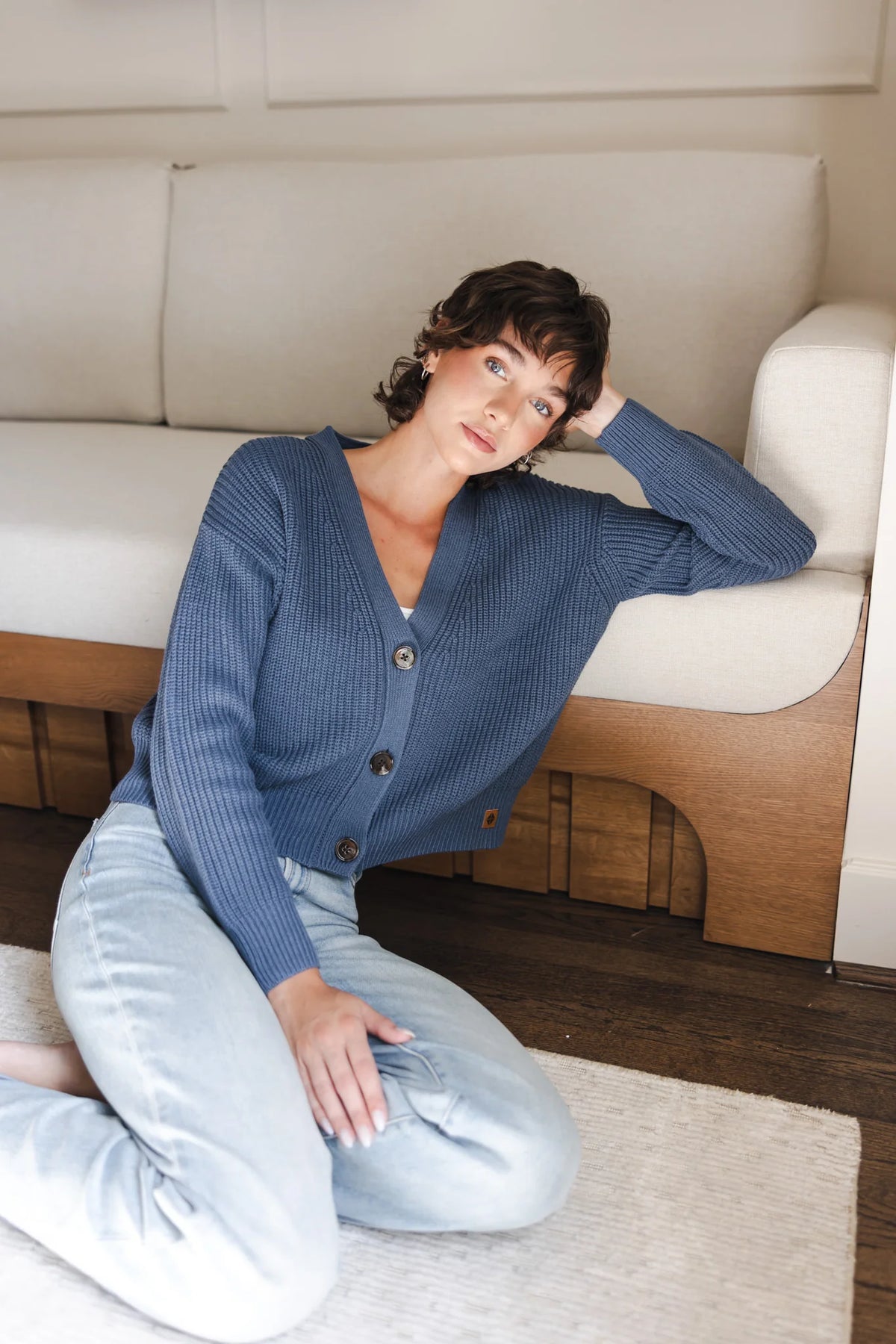 Chunky Knit Women's Cropped Cardigan