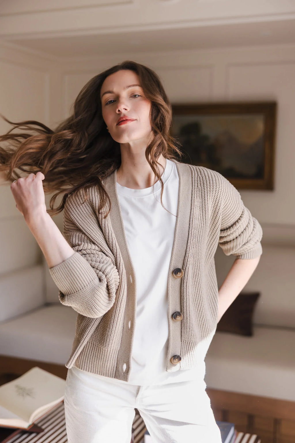 Chunky Knit Women's Cropped Cardigan