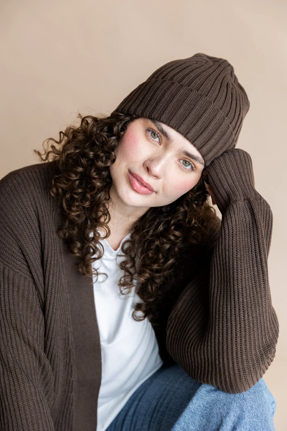 Chunky Knit Adult Ribbed Beanie Main image