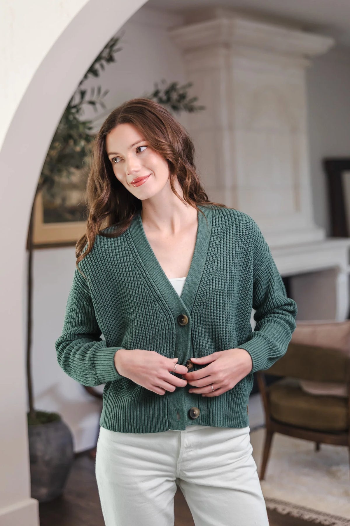 Chunky Knit Women's Cropped Cardigan