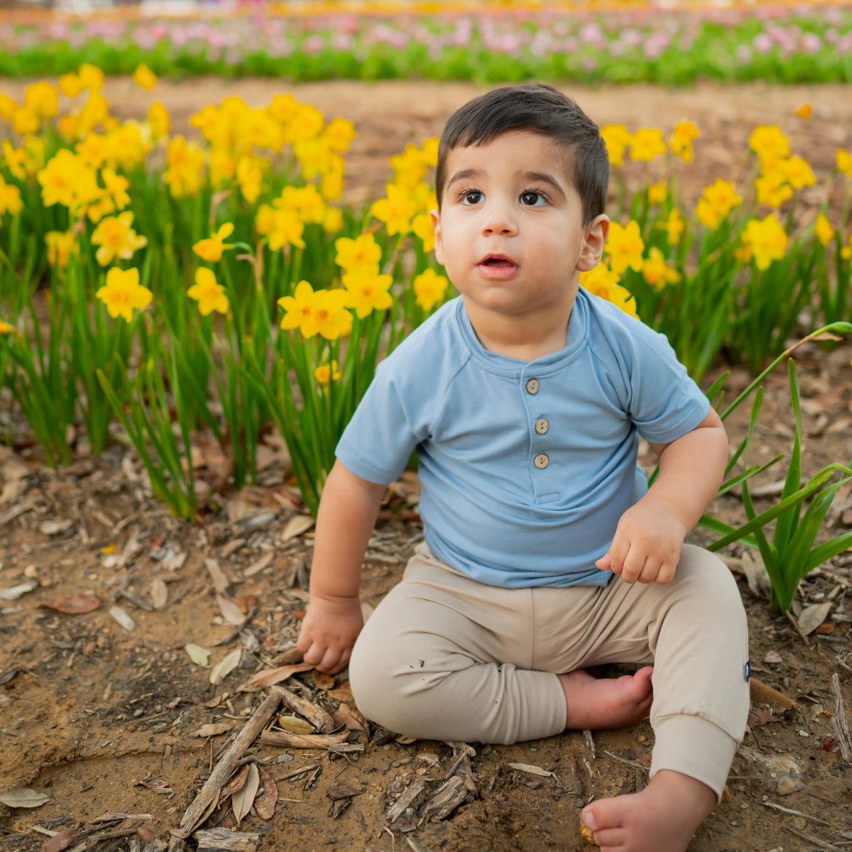 Short Sleeve Toddler Henley Tee