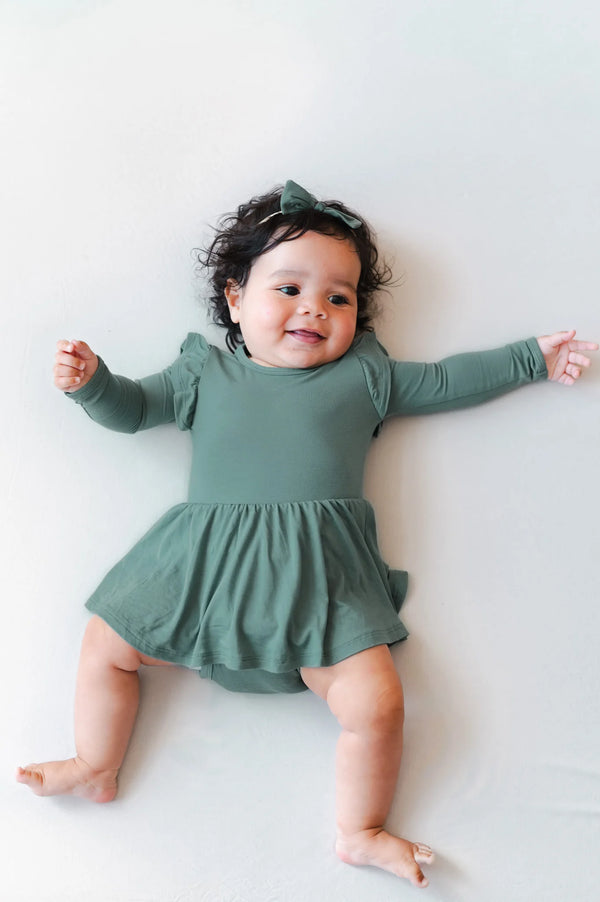 Long Sleeve Twirl Bodysuit Dress