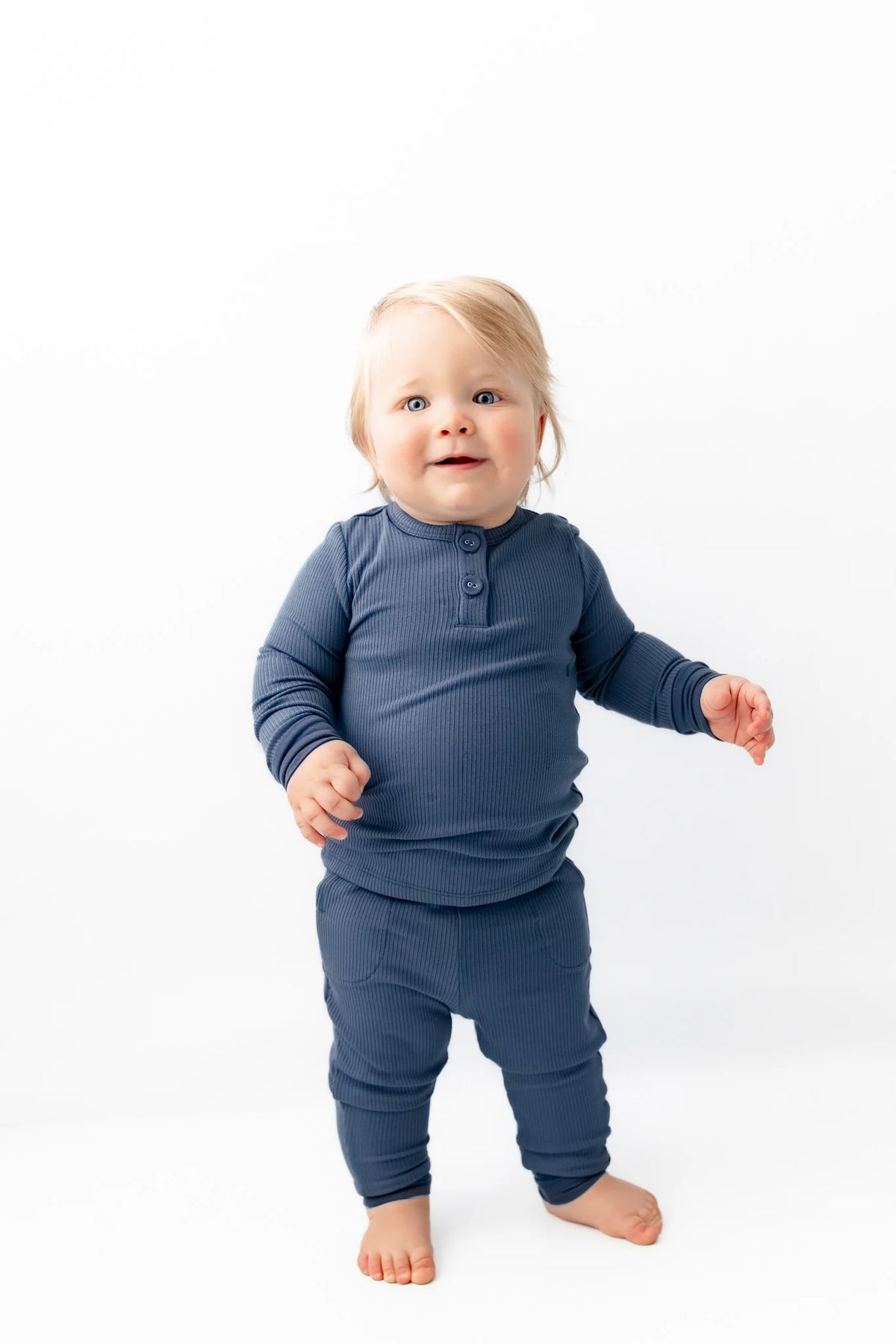 Ribbed Infant Henley Set Main image